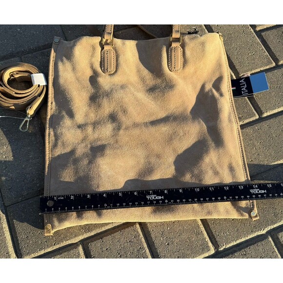 NWT Viola Castellani Suede Tote Crossbody Shoulder Bag Beige Cappuccino ITALY - Picture 7 of 10